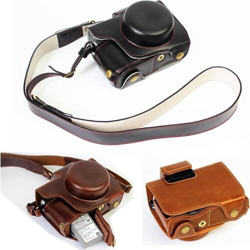 Luxury PU Leather Camera Case Bag For Olympus OM-D EM10II EM-10 MarkII 14-42mm EZ Cover With Bottom Battery Opening