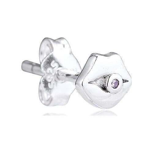 Signature Me My Lips Single Stud Earring 100% 925 Sterling-Silver-Jewelry Free Shipping