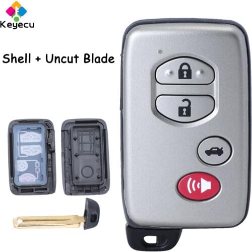 KEYECU Smart Remote Control Car Key Shell Case With 4 Buttons - FOB for Toyota Avalon Camry Venza HYQ14AAB, HYQ14ACX, HYQ14AEM