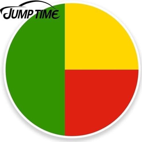 Jump Time for Benin Flag Map Vinyl Sticker Decal Car Laptop Luggage Travel Tag Decal Rear Windshield Waterproof Car Accessories
