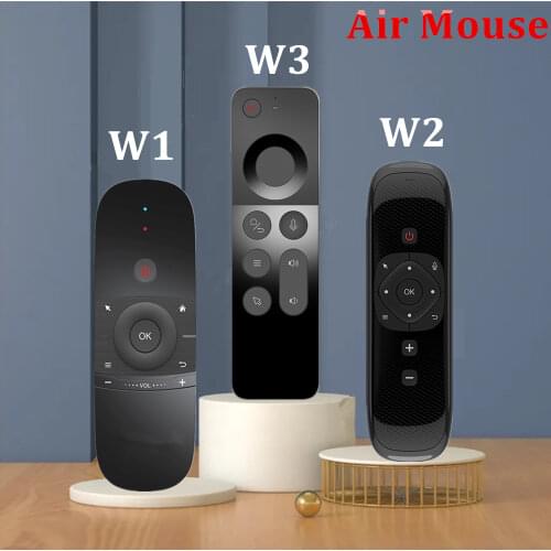 W1/W2 Fly Air Mouse Voice Remote Control Microphone Wireless Mini Keyboard 6-Gyroscope Sensing for Smart Android TV Box /PC