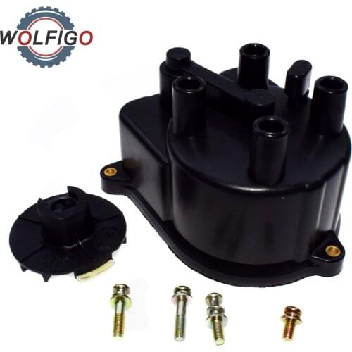 WOLFIGO Set Ignition Distributor Rotor & Cap Kit For Honda Accord CR-V Civic Acura Integra 30103P08003 30102-P54-006