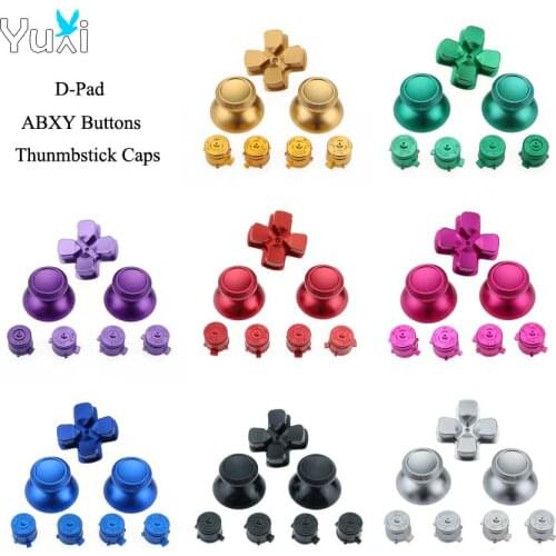 YuXi Metal 3D Analog Joystick Stick Grip Caps + D-pad Action Buttons for Sony Playstation Dualshock 4 PS4 DS4 Gamepad Controller