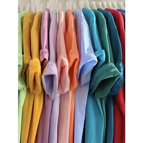 Cotton Solid Color Classic Womens T-shirt 2021 New Summer Loose Tops Women Short Sleeve All Matched Korean Female Tees Shirt