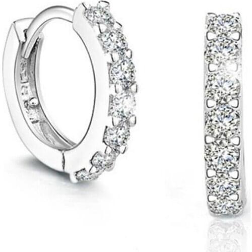 925 Sterling Silver Luxury Temperament Fashion Micro-inserted Zircon Circle Stud Earrings For Women Gift Brincos CY226