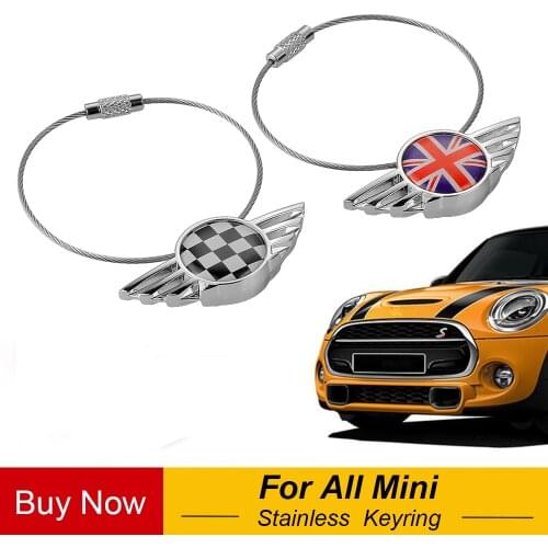 1pc Stainless Steel Key Chain Keychain Key Ring Keyring For Mini Cooper JCW One S Clubman Countryman R55 R56 R60 R61 F55 F56 F60