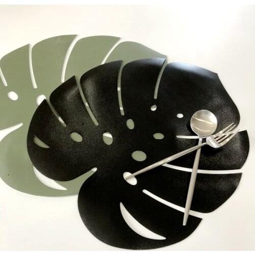 1PCS Turtle Leaf Placemat Artificial Insulation Non-slip Tableware Home Western anti-hot plate Table Kitchen Decor Mats