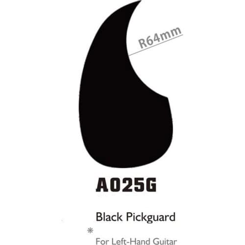 10pcs Alice A025G Black 40" 41"Acoustic Guitar Pickguard Pick Guards Self Adhesive R64mm For Left-Hand Guitar