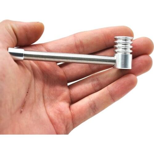 100 MM removable spring shape Portable Creative Aluminum Smoke Metal Pipes Smoking Pipe Herb Tobacco Pipe