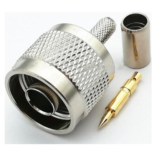 2pcs N male RF Crimp for LMR195 RG58 RG400 RG142 cable adapter