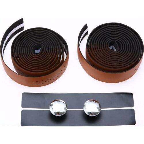 2Pcs Bicycle Handlebar Tapes Cycling Mountain Fixed Gear Belt Road Bike Sports Handlebar Tape Faux Leather Bar Tape
