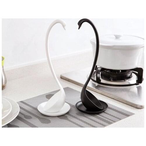 2pcs Stand Spoon Big Creative Swan Vertical Tray with Tray Multipurpose Kitchen Tableware Spoon Long Handle Large Spoon