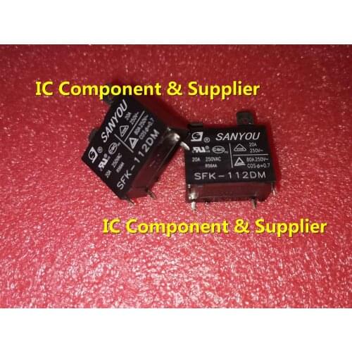 20pcs/lot %100 NEW AND ORIGINAL SFK-112DM 12V 20A 250VAC Power Relay SFK-112DM-12V can replace JQX-102F HF102F-12V G4A-1A-E-12V