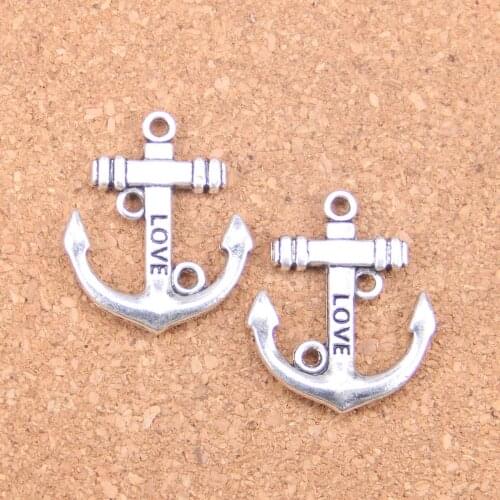6pcs Charms anchor 30x25mm Antique Pendants,Vintage Tibetan Silver Jewelry,DIY for bracelet necklace