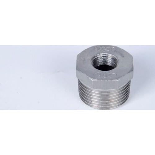 304 Stainless Steel Hex Bushing, 3/4" x 1/2", Male x Female BSPT Thread -Pipe Fitting