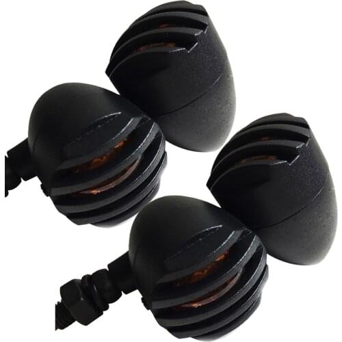 4x Universal Black Bullet Motorcycle Turn Signal Indicator Blinker Light For Harley Yamaha Honda 750 Kawasaki Suzuki Cafe Racer