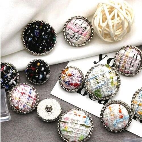 6Pcs/lot 18/22/25mm High-grade woven metal buttons ladies style coat knitted tweed shirt metal tweed buttons C117