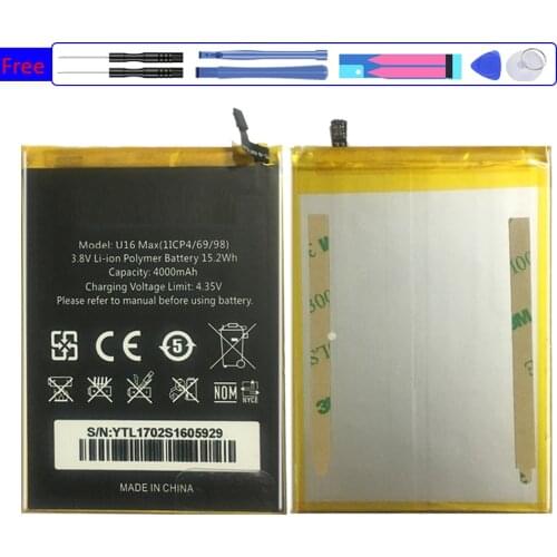 U16Max 4000mAh Mobile Phone Battery For Oukitel U16 Max