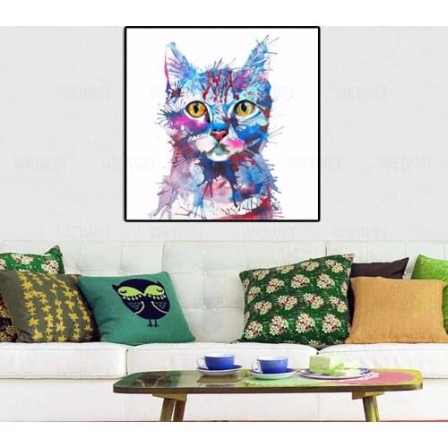 Watercolour Cat Pictures Animal Canvas Painting Wall Art for Living Room Bedroom Posters and Prints Cuadros Prints No Frame