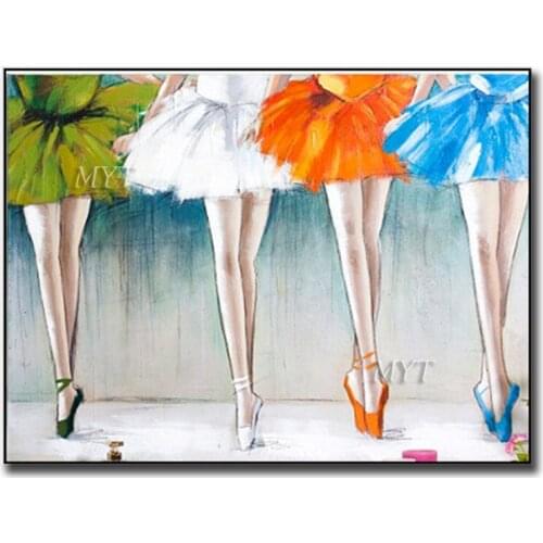 A Ballet Dancer Of Different Colors Abstract Oil Painting Modern Wall Art Living Room Picture Home Decoration Painting No Framed