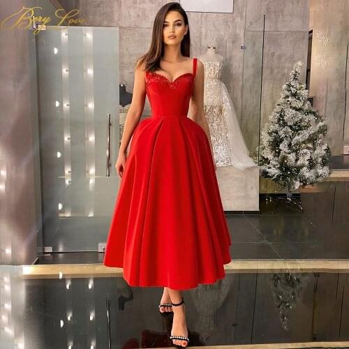 Berylove Red Prom Dresses Spaghetti Strap A Line Evening Dresses High Waist Sweetheart Floral Elegant Velvet Robe de soiree