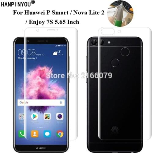 For Huawei P Smart / Nova Lite 2 / Enjoy 7S 5.65" Soft TPU Front Back Full Cover Screen Protector Transparent Protective Film