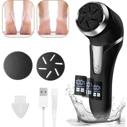 Electric Foot File Rechargeable Waterproof Hard Skin Remover Foot with 3 Rollers Foot Files for Hard Skin and Dead Skin