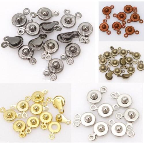 ILOVEDIY 30 Sets/lot 15x8mm Snap Fastener Clasp Hooks Connectors For Bracelet Necklace Making DIY High Quality
