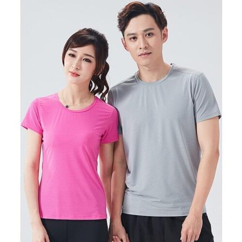 Ice silk short-sleeved cool t-shirt men womens summer Hiking shirt Lovers fitness running tops quick-drying breathable tees