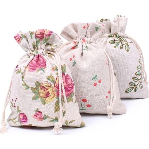 5pcs/lot Printing Linen Cloth Bag Gift Dice Bag For Board Game Accessories 140*100mm