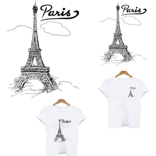 Hpt Applications for ironing clothes Paris Tower patch iron on patches Applications for ironing clothes stripe iron-on transfers