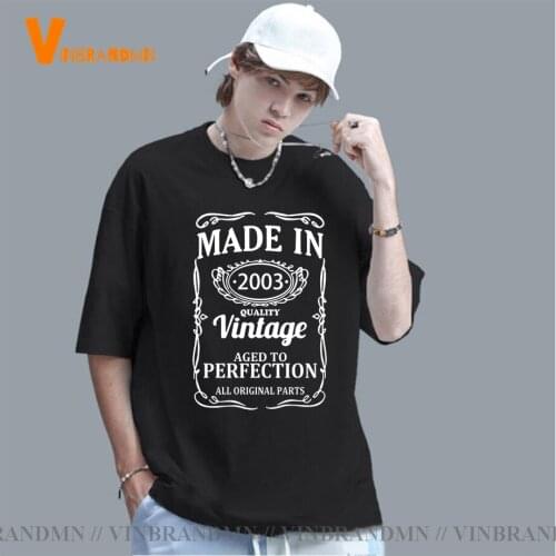 High Quality Vintage Made in 2003 T shirt men Short Sleeves Age to Perfection T-Shirt Born in 2003 Youth tshirt Brand Clothing