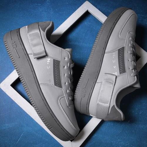 Men Shoes Leather 2020 High Quality Lace Up Fashion Sneakers Mens Casual Shoes Designer White Shoes Large Size 45