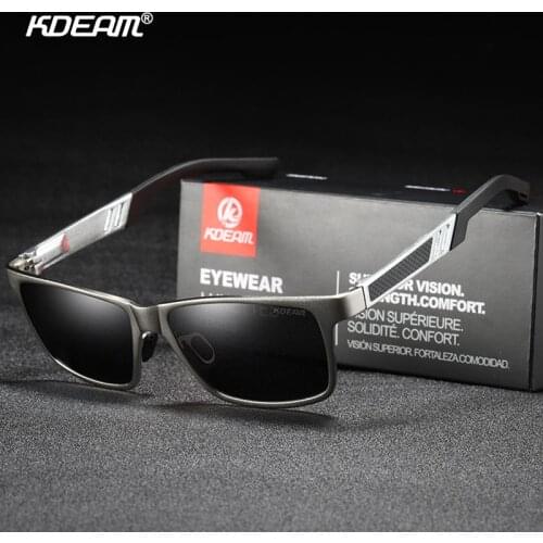 Kdeam Mens Aluminum Magnesium Polarized Sunglasses Fashion Real Film Lenses Outdoor Sports Driving Travel Sunglass Shades UV400