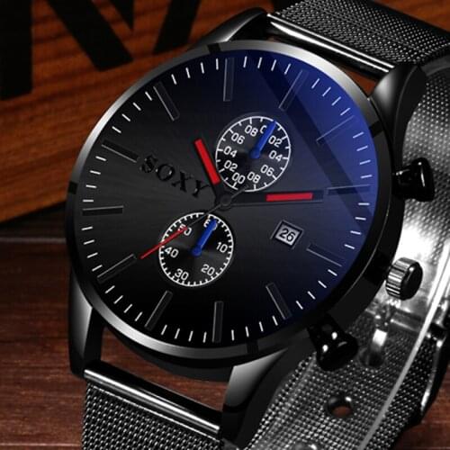 Men Luxury Mesh Belt Stainless Steel Watches Masculino Relogio Brief Quartz Male Hours Wristwatch relojes Simple Erkek kol saati