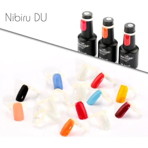 50 Pcs Nail Polish UV Gel Color Pops Display Natural Nail Art Ring Style Nail Tips Chart Full Nail