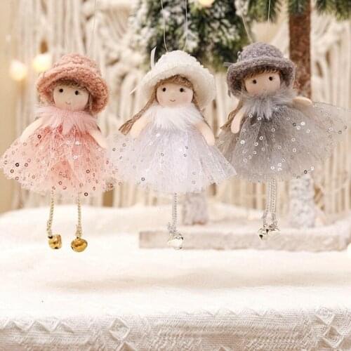 Christmas Decorations for Home Lovely Christmas Angel Plush Doll Hanging Pendant christmas tree decorations Xmas New Year Gifts