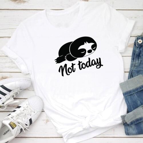 Sarcasm Not Today Sloth T-shirt Cute Lazy Sloth Graphic Tee Shirt Top Funny Women Short Sleeve Tumblr Hipster Tshirt Streetwear