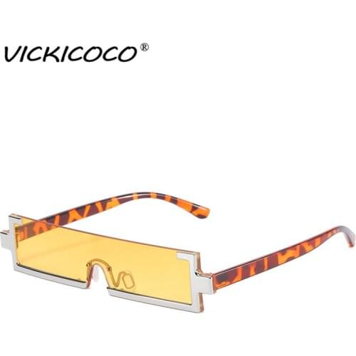 Fashion Small Frame Square Sunglasses Vintage Rectangle Men Women One piece Luxury Brand Designer Shades UV400 Steampunk Glasses