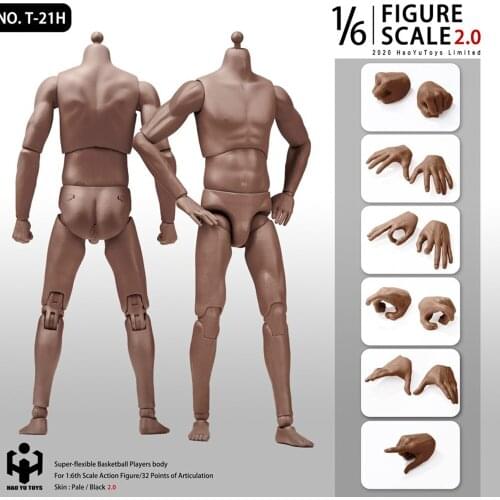 T-21H 1/6 Black Strong Man Body Basketball Player Body Figure Bodys 4 Colors Available For 1/6 Male Head Sculpt