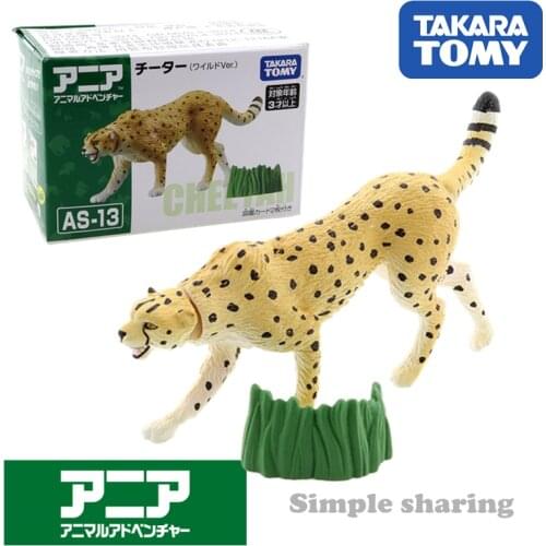 Takara Tomy Tomica Ania Animal Adventure Cheetah Figure Model Kit As 13 Diecast Resin Baby Toys Funny Magic Kids Bauble