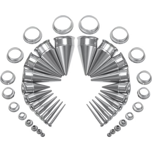 1 Pair 2-18mm Ear Tunnels Taper Stretching Kits 316L Stainless Steel Ear Expander Gauges Double Flared Ear Plugs Body Piercing