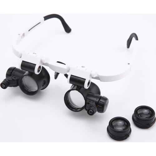 Jewelry Watch Repair Magnifier LED Head Eye Loupe Adjustable Lens Jewel Magnifying glasses 8x 15x 23x