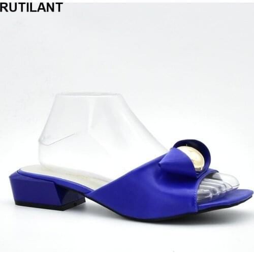 New Arrival Summer Low Heeled Shoes for Women Ladies Sandals with Heels Slip on Shoes for Women Elegant Party Pumps African Shoe