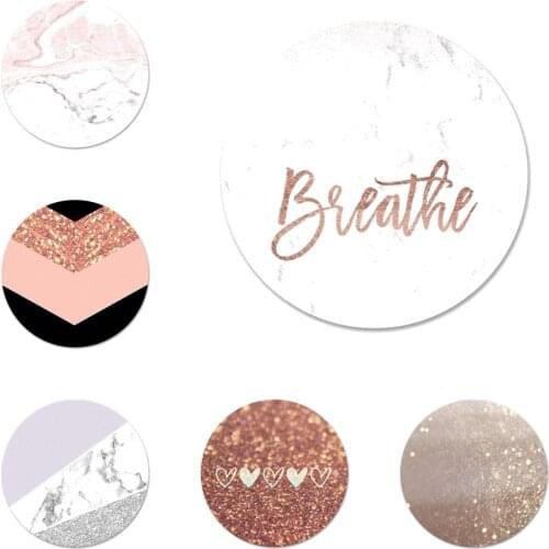 58mm Love Heart Gold Rose Marble Stripes Icons Pins Badge Decoration Brooches Metal Badges For Backpack Decoration