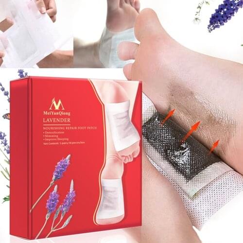 10pcs/box Foot Lavender Detox Patches Pads Slimming Body Nourishing Repair Foot Patch Improve Sleep Slimming Patch