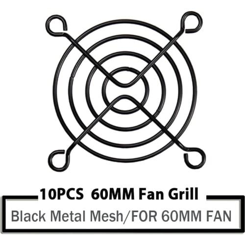 10 Pieces YOUNUON 6cm 60mm Black Fan Guard Metal Grill Cover for 6010/6015/6020/6028 PC CPU Latop Computer Cooling Fan