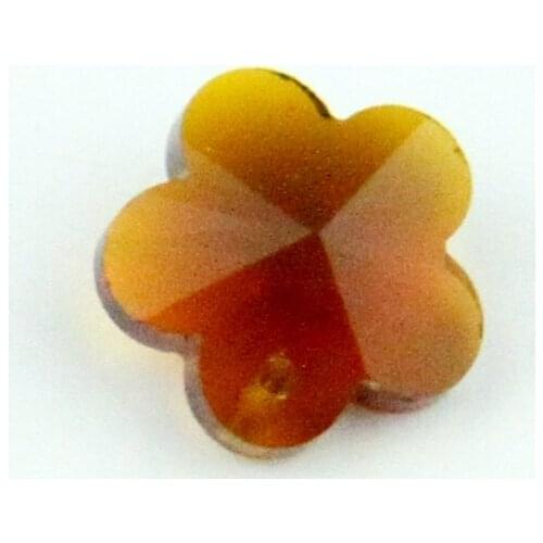 Hot Sale!!14mm Amber K9 Crystal Flower Beads With One Hole Glass Handmade Beads 100-2000pcs For Wedding Decoration DIY