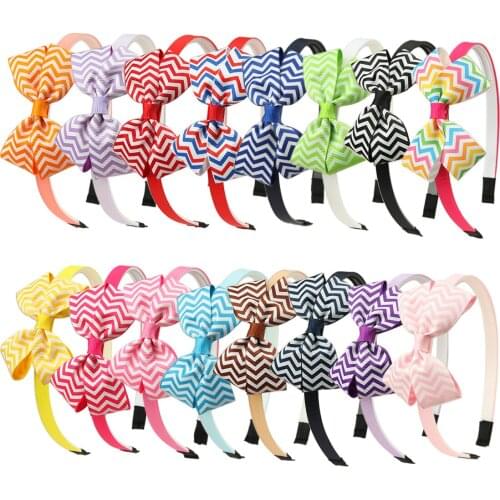 16pcs/set Girls Hair Bow Hairbands Outdoors Children Spring Headwear Striped Shock Lightning Shape Hairbow Kids Head Hoop