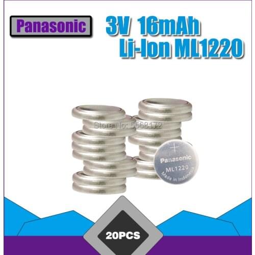 20PCS NEW Original Panasonic ML1220 3V ML 1220 Rechargeable Button Battery